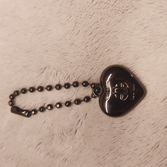 Coach Accessories - COACH ❤️ HEART MEDIUM GUNMETAL EMBOSSED BAG CHARM/HANG TAG/KEY CHAIN/FOB